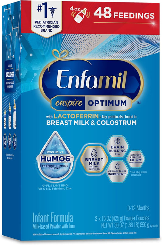 Enfamil Enspire Optimum Baby Formula, with Immune-Supporting Lactoferrin, Our Closest Formula to Breast Milk, Brain Building DHA, Dual Prebiotics, Infant...