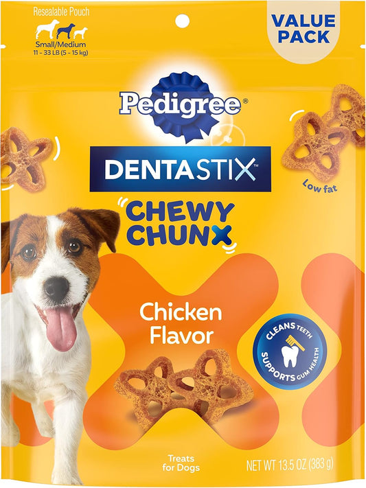 Pedigree DentaStix Chewy Chunx Dental Treats, Small/Medium Dog – 13.5 oz.