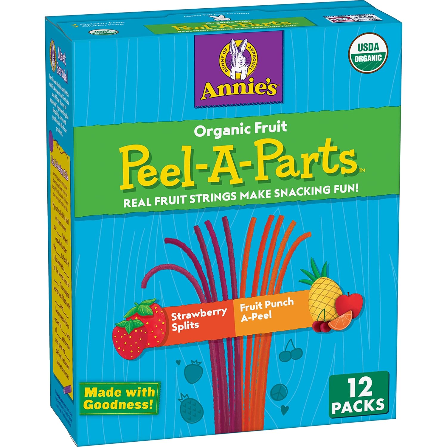Annie's Organic Fruit Peel-A-Parts Fruit Snacks, Strawberry and Fruit Punch, 12 packs, 6.7 oz.
