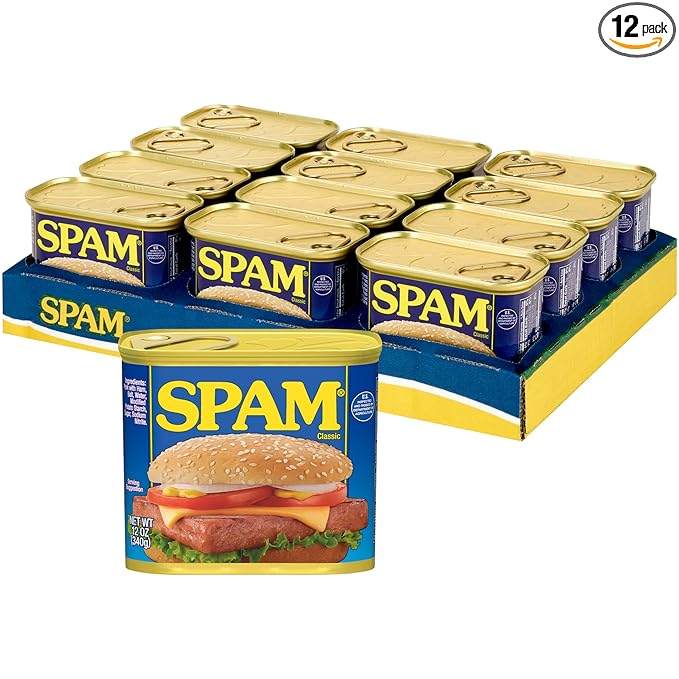 SPAM Classic, SPAM Canned Meat, 12 oz Can (12 Pack)