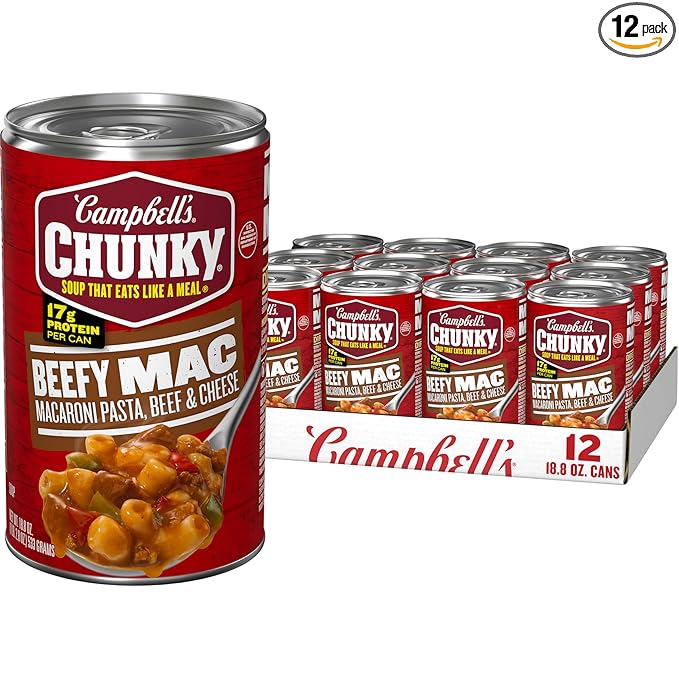 CampbellÕs Chunky Beefy Mac Soup, 18.8 oz Can (12 Pack)