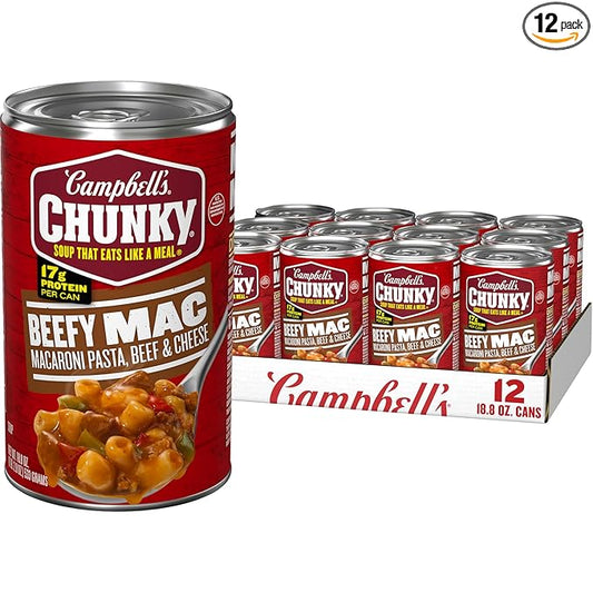 CampbellÕs Chunky Beefy Mac Soup, 18.8 oz Can (12 Pack)