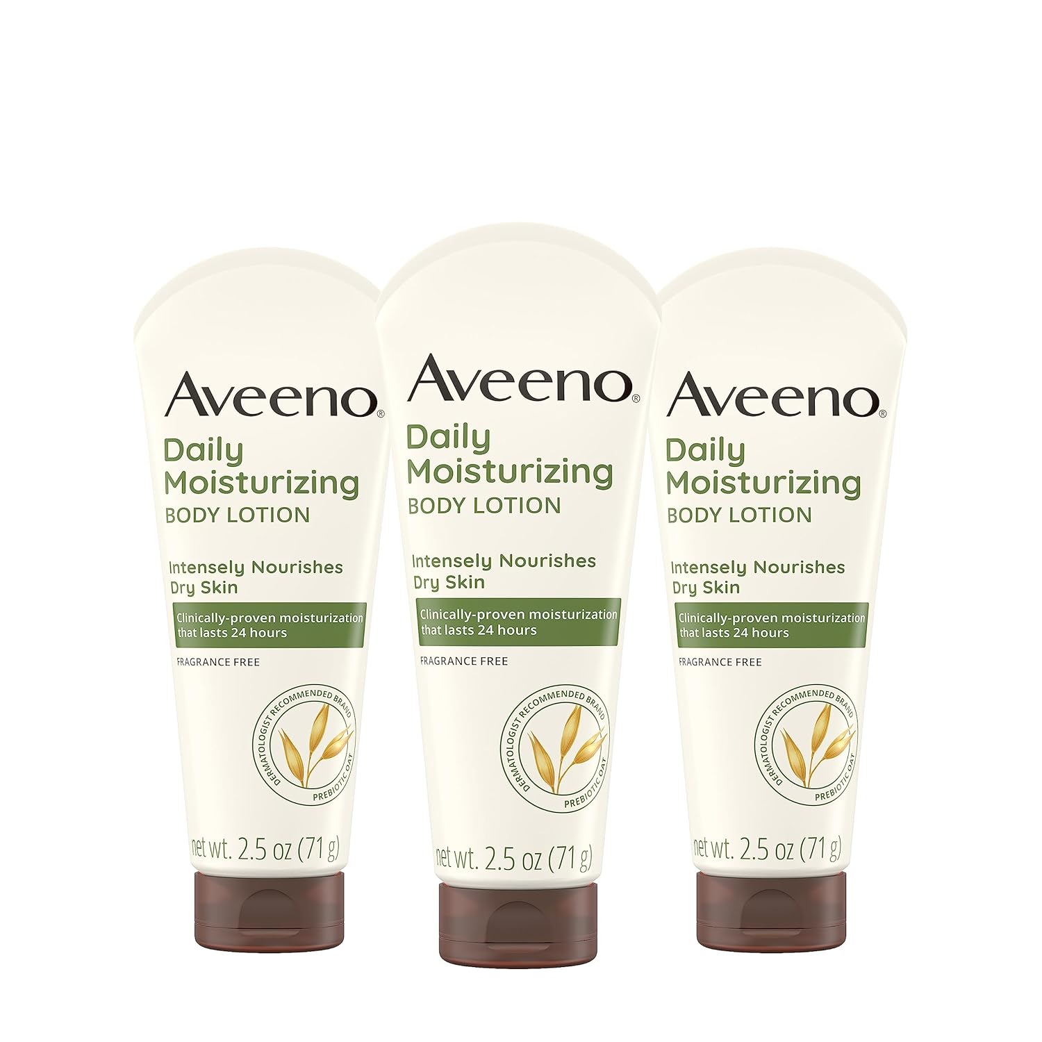 Aveeno Daily Moisturizing Body Lotion, Gentle Lotion Nourishes Dry Skin With Moisture, Soothing Prebiotic Oat, Fragrance-Free, Non-Comedogenic, Travel-Size,...