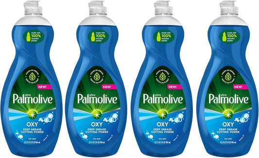 Palmolive Ultra Dishwashing Liquid Dish Soap, Oxy Power Degreaser - 32.5 Fl Oz (Pack of 4)