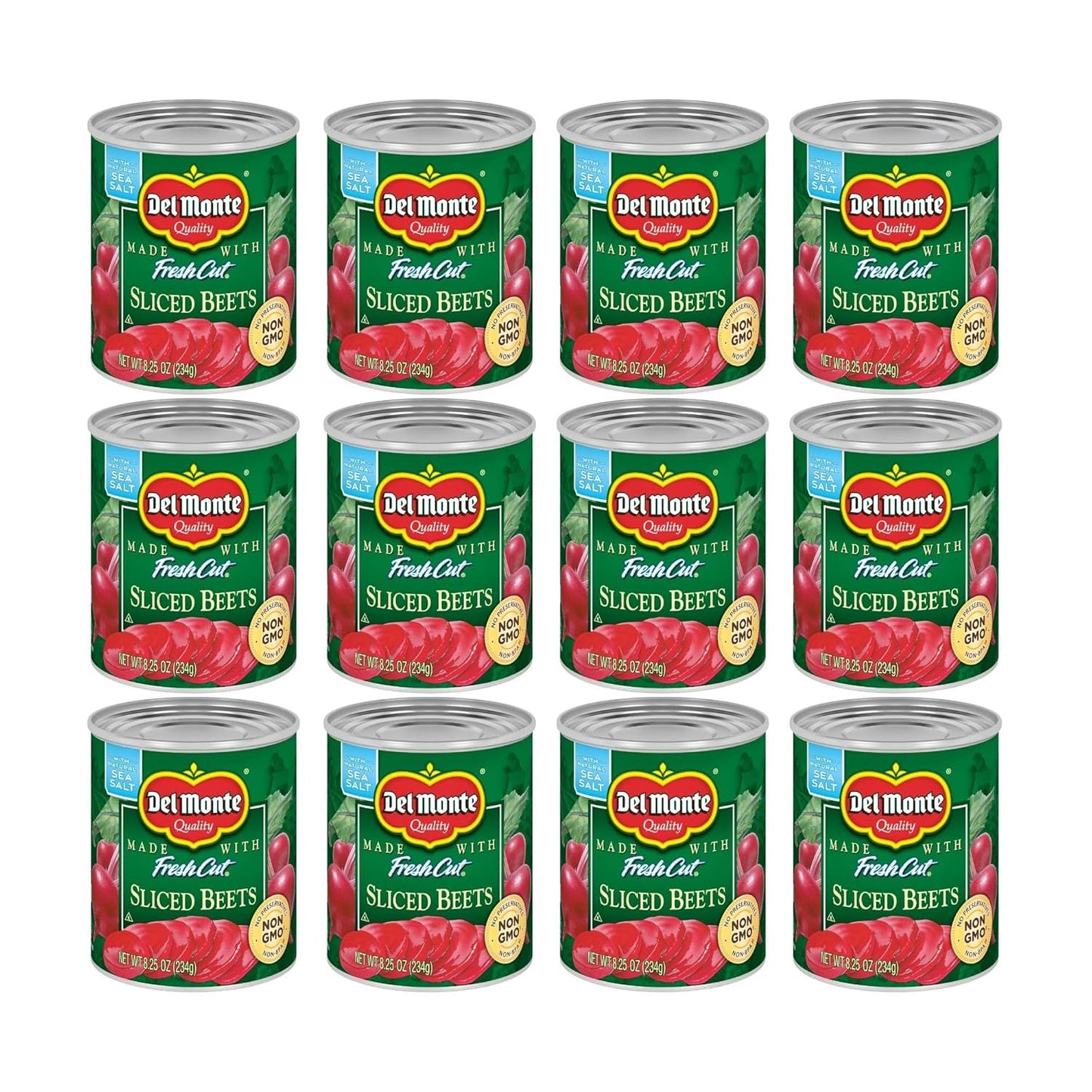 DEL MONTE FRESH CUT Canned Beets Sliced, Canned Vegetables, 12 Pack, 8.25 oz Can