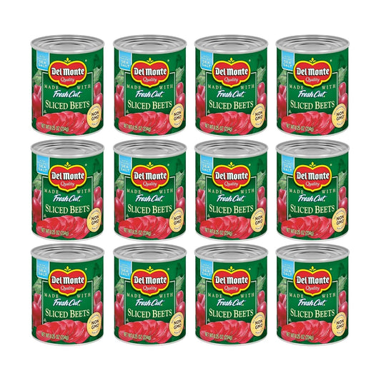 DEL MONTE FRESH CUT Canned Beets Sliced, Canned Vegetables, 12 Pack, 8.25 oz Can