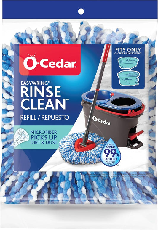 O-Cedar EasyWring RinseClean Spin Mop Microfiber Refill, 1-Pack, Blue