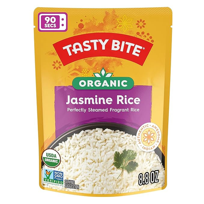 Tasty Bite Jasmine Rice, Microwaveable Cooked Rice, 8.8 Ounce (Pack of 12)