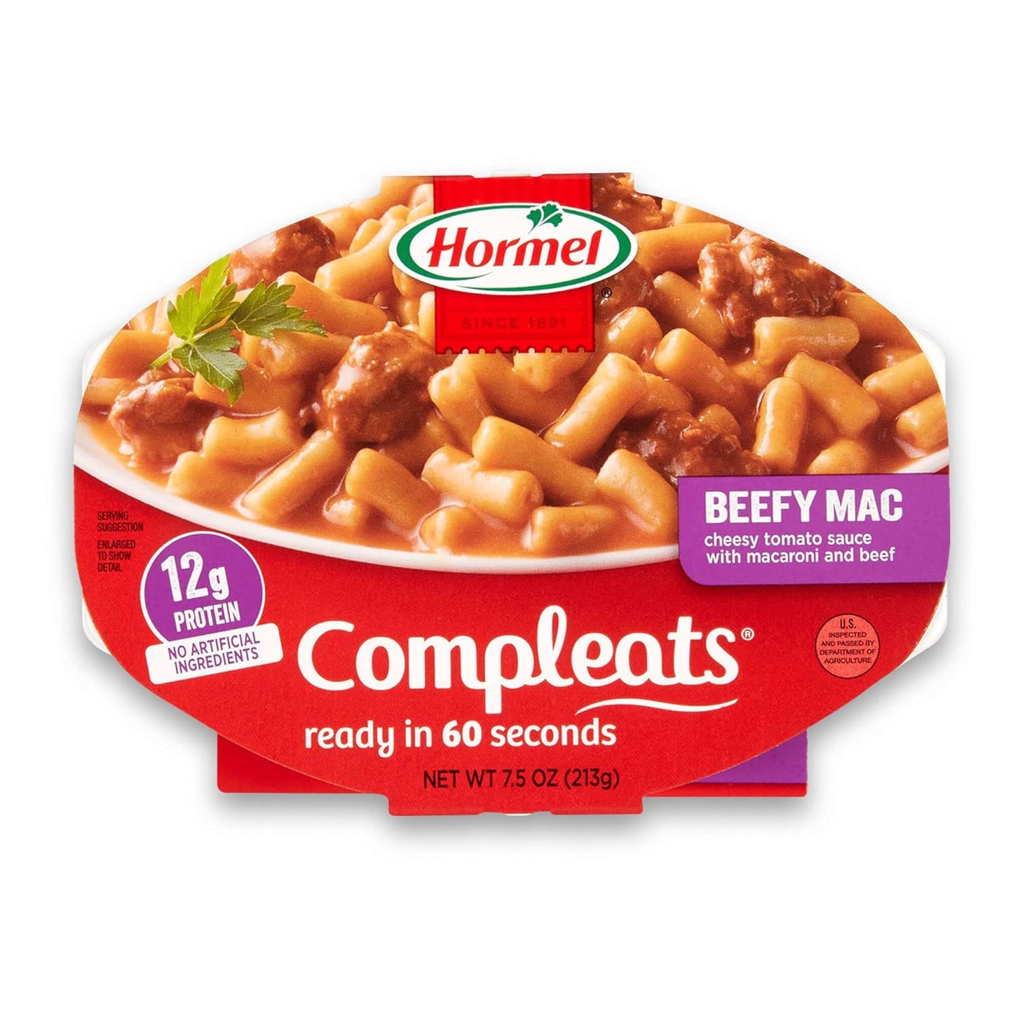 HORMEL COMPLEATS Beefy Mac & Cheese Microwave Tray, 7.5 Ounce (Pack of 7)