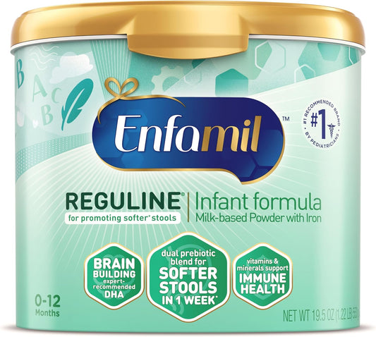Enfamil Reguline Baby Formula, Milk-Based Infant Nutrition, Dual Prebiotics for Soft, Comfortable Stools within 1 Week of Use, Omega-3 DHA for Immune...