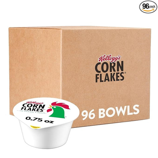 Kellogg's Corn Flakes, Breakfast Cereal, Original, .75oz (96 Count)