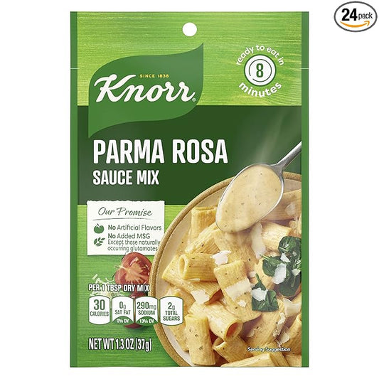 Knorr Sauce Mix Creamy Pasta Sauce For Simple Meals and Sides Parma Rosa No Artificial Flavors, No Added MSG 1.3 oz, Pack of 24