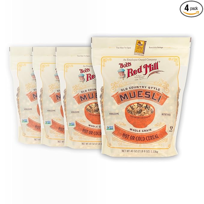 Bob's Red Mill Old Country Style Muesli, 40oz (Pack of 4) - Non GMO, Whole Grain, Vegan, Kosher
