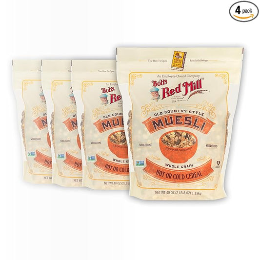 Bob's Red Mill Old Country Style Muesli, 40oz (Pack of 4) - Non GMO, Whole Grain, Vegan, Kosher
