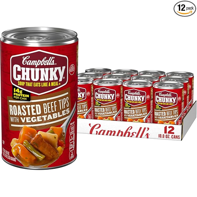 CampbellÕs Chunky Soup, Roast Beef Tips With Vegetables Soup, 18.8 Oz Can (Case of 12)