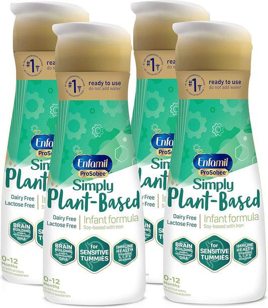 Enfamil Plant based Lactose-free Baby Formula,Ready-to-Feed Bottles, Enfamil ProSobee for Sensitive Tummies, Soy-based, Plant Sourced Protein, Lactose-free,...