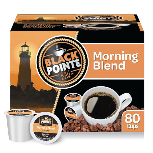 Black Pointe Bay Coffee Morning Blend, Medium Roast, 80 Count, Single Serve Coffee Pods for Keurig K-Cup Brewers