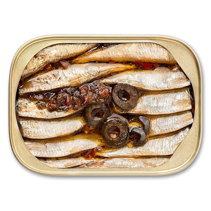King Oscar Premium Sardines in Extra Virgin Olive Oil, Mediterranean Style, 3.75 Ounce Cans (Pack of 12), Wild Caught Sardines