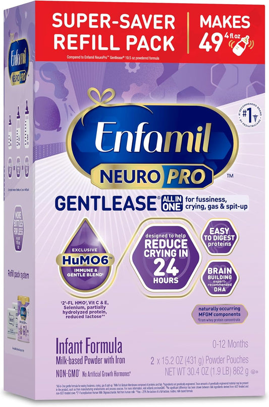 Enfamil NeuroPro Gentlease Baby Formula, Brain Building DHA, HuMO6 Immune Blend, Designed to Reduce Fussiness, Crying, Gas & Spit-up in 24 Hrs, Gentle...