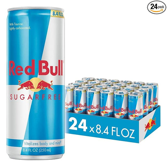 Red Bull Sugar Free Energy Drink with 80mg Caffeine plus Taurine & B Vitamins, 8.4 Fl Oz, Pack of 24 Cans