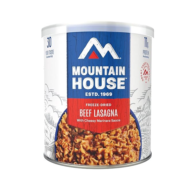 Mountain House Beef Lasagna & Freeze-Dried Food for Camping, 9 Servings, 30-Year Shelf-Life