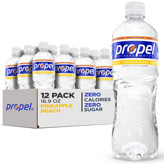 Propel Immune Support, Pineapple Peach, 16.9 Fl Oz (Pack of 12)