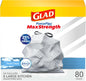 Glad Trash Bags, ForceFlexPlus XL X-Large Kitchen Drawstring Garbage Bags - 20 Gallon Grey Trash Bag, Fresh Clean with Febreze Freshness 80 Count (Package...