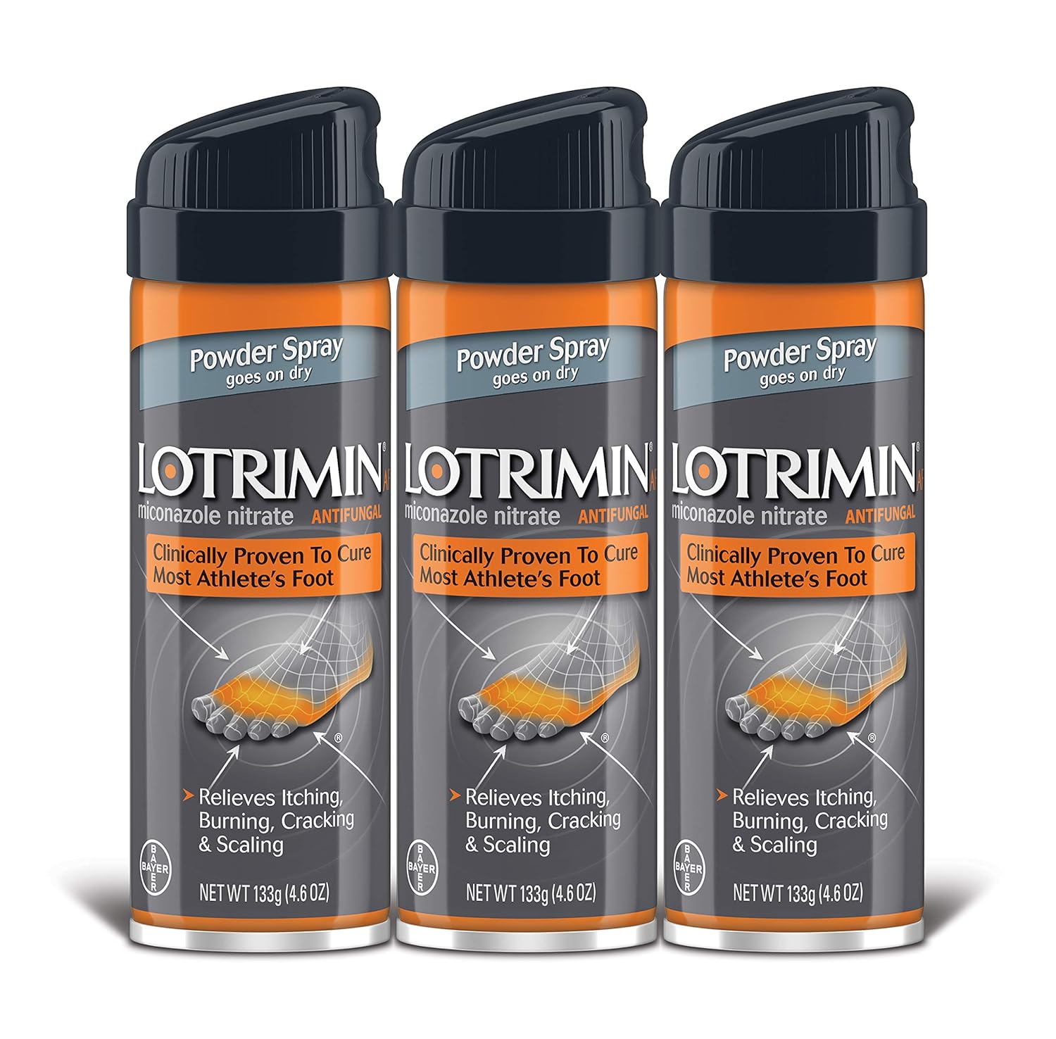 Lotrimin AF Athlete's Foot Powder Spray, Miconazole Nitrate 2%, Clinically Proven Effective Antifungal Treatment of Most AF, Jock Itch and Ringworm, 4.6...