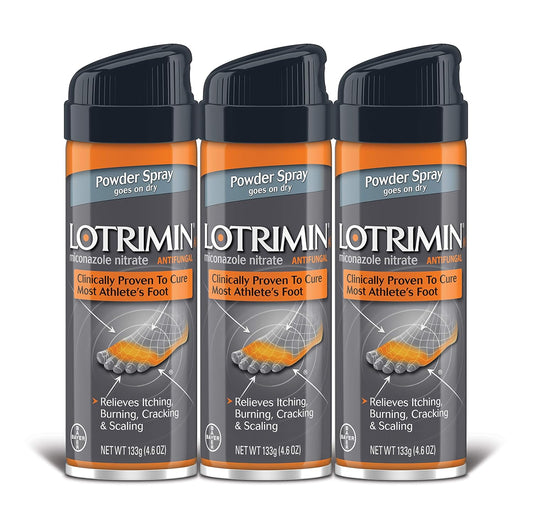 Lotrimin AF Athlete's Foot Powder Spray, Miconazole Nitrate 2%, Clinically Proven Effective Antifungal Treatment of Most AF, Jock Itch and Ringworm, 4.6...