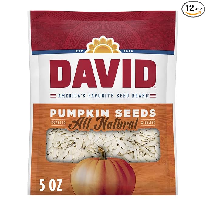DAVID All Natural Pumpkin Seeds, 5 oz. (Pack of 12)