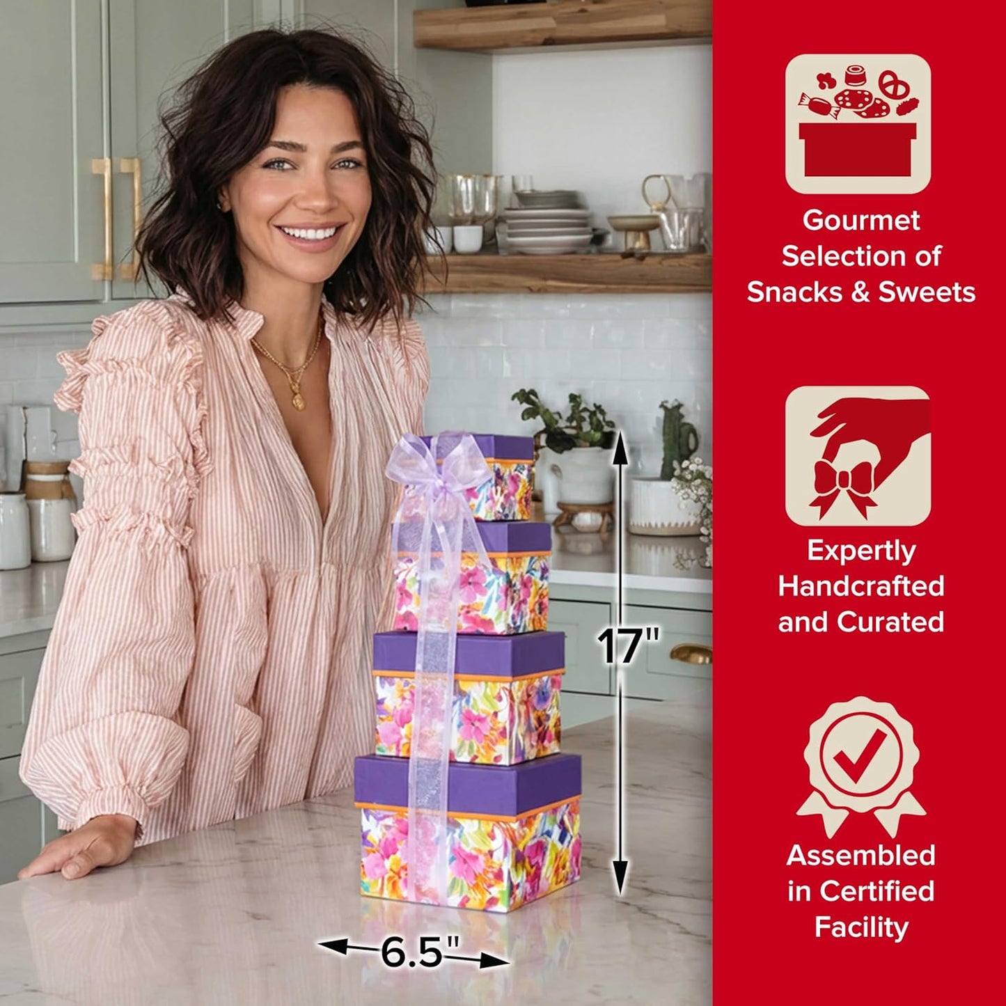 Broadway Basketeers Gift Basket Tower Snack Gifts for Women, Men, Families, College Ð Delivery for Birthday, Appreciation, Thank You, Get Well Soon Care Package