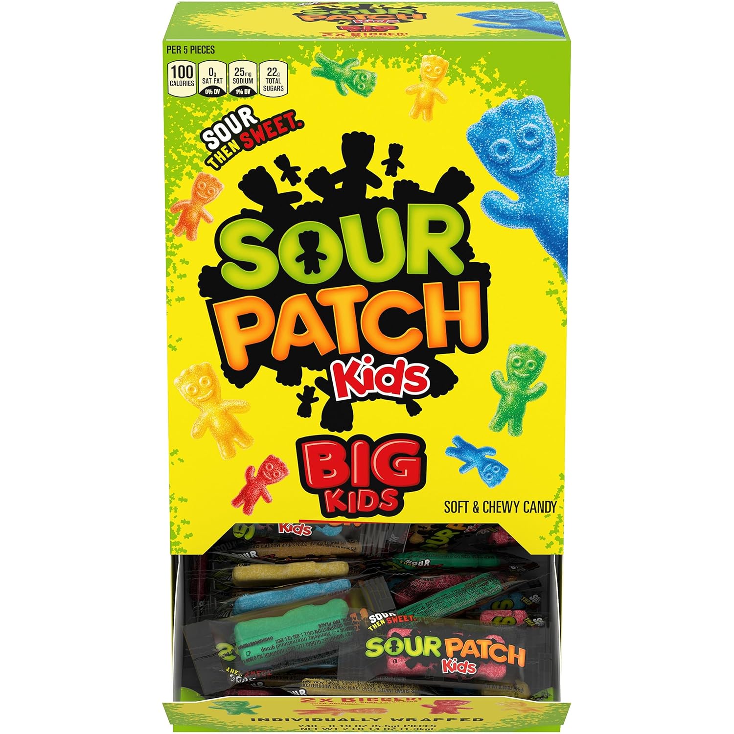 Sour Patch Kids Big Individually Wrapped Soft & Chewy Candy, 240 Count Box