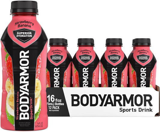 BODYARMOR Sports Drink Sports Beverage, Strawberry Banana, Coconut Water Hydration, Natural Flavors With Vitamins, Potassium-Packed Electrolytes, Perfect...