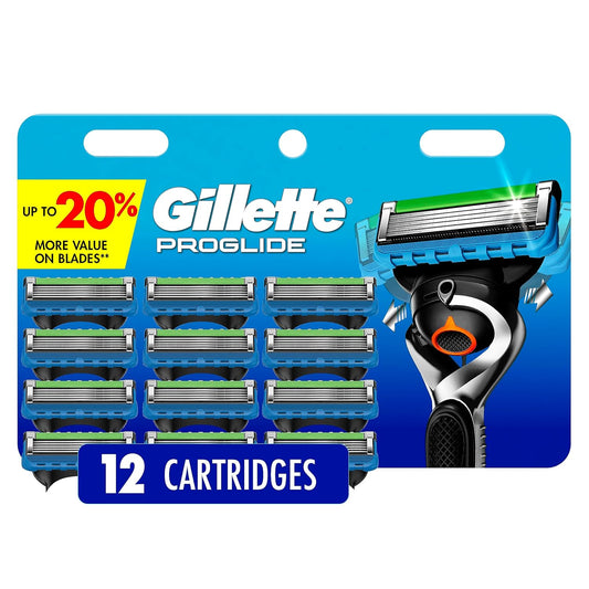 Gillette ProGlide Razor Refills for Men, 12 Razor Blade Refills