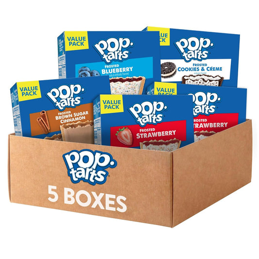 Pop-Tarts Toaster Pastries, Breakfast Foods, Kids Snacks, Variety Pack (5 Boxes, 60 Pop-Tarts)
