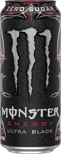 Monster Energy Ultra Black, Sugar Free Energy Drink, 16 Ounce (Pack of 15)