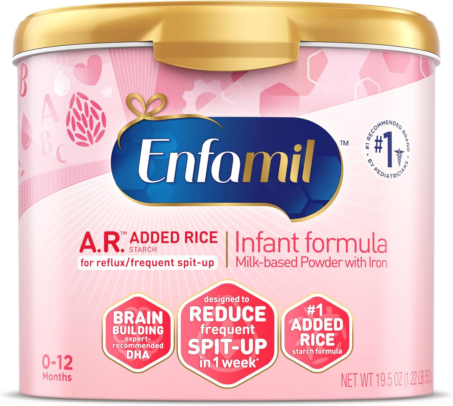Enfamil A.R. Infant Formula, Reduces Reflux & Spit-Up, DHA for Brain Development, Probiotics to Support Digestive & Immune Health, Reusable Powder...