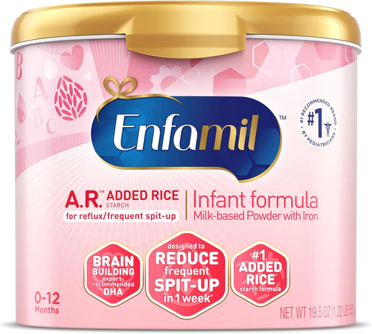 Enfamil A.R. Infant Formula, Reduces Reflux & Spit-Up, DHA for Brain Development, Probiotics to Support Digestive & Immune Health, Reusable Powder...