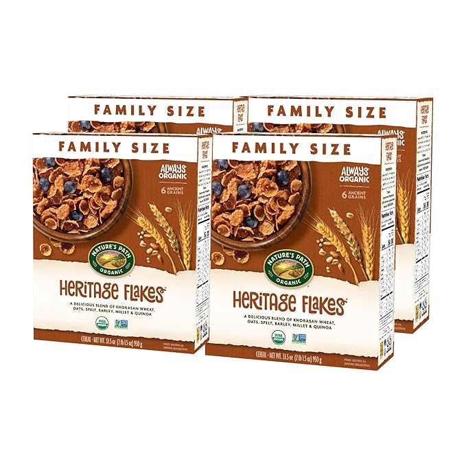 Nature's Path Organic Heritage Flakes¨ Cereal, 33.5 oz (Pack of 4), Non-GMO