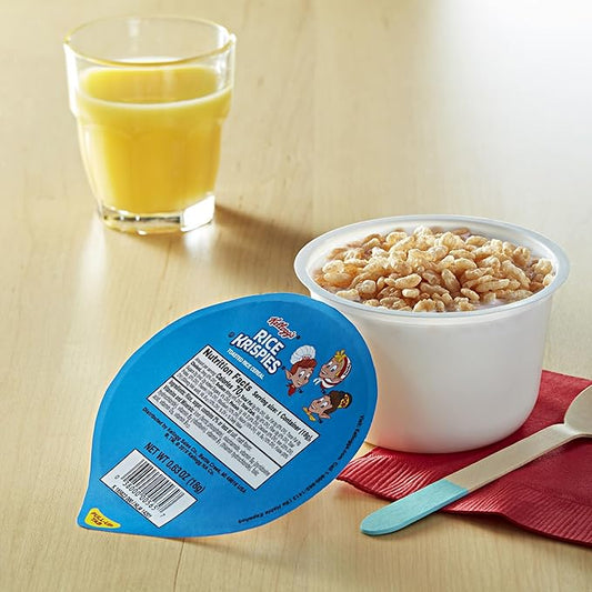 Kellogg's Rice Krispies Breakfast Cereal Cups, Kids Snacks, Family Breakfast, Original (96 Cups)