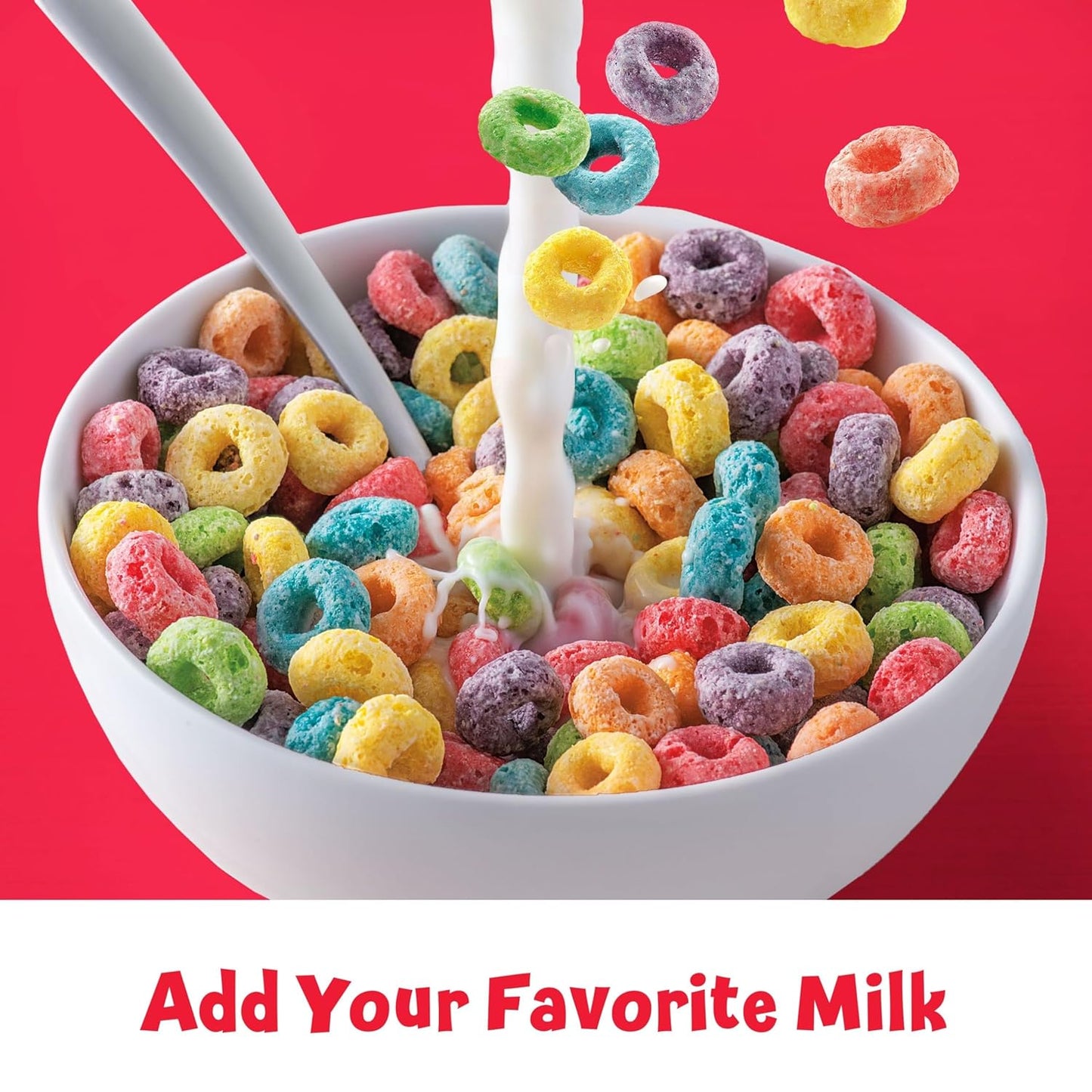Kellogg's Froot Loops Breakfast Cereal, Fruit Flavored, Breakfast Snacks with Vitamin C, Large Size, Original, 8.2lb Case (10 Boxes)