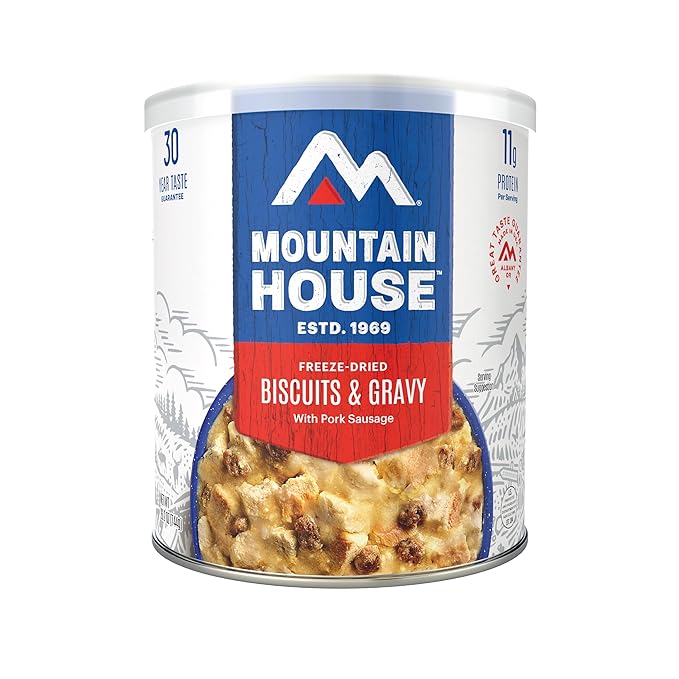 Mountain House Biscuits & Gravy & FreezeDried Food for Camping,12 Servings, 30Year ShelfLife
