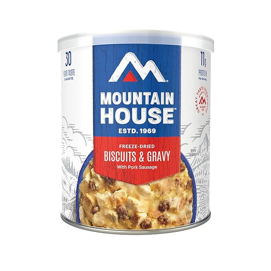 Mountain House Biscuits & Gravy & FreezeDried Food for Camping,12 Servings, 30Year ShelfLife