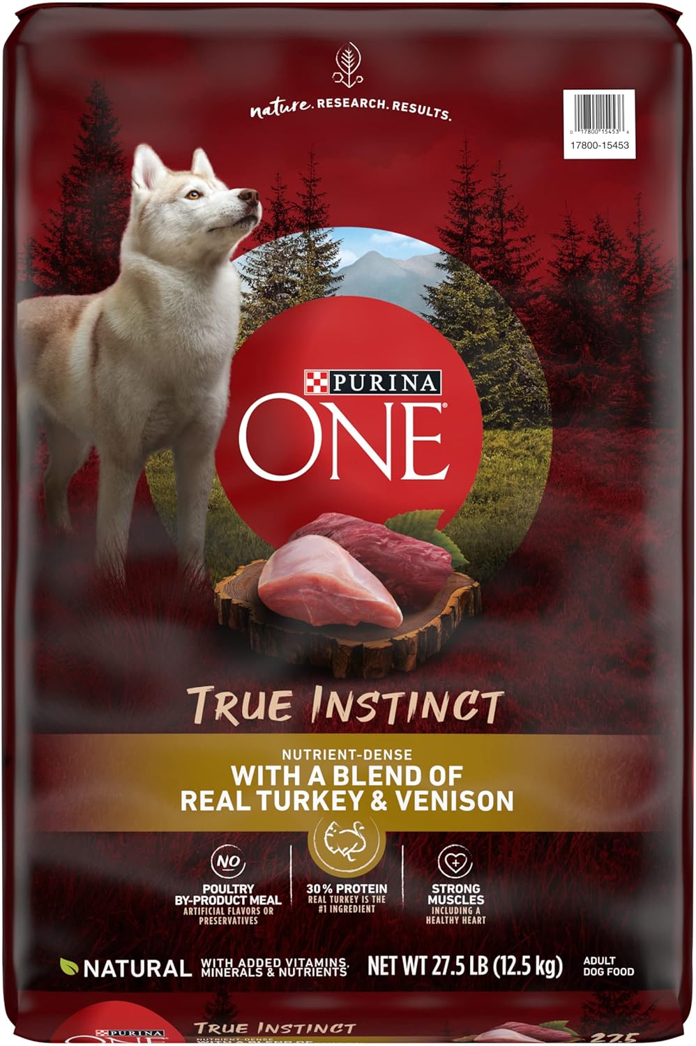 Purina ONE True Instinct With A Blend Of Real Turkey and Venison Dry Dog Food - 27.5 lb. Bag