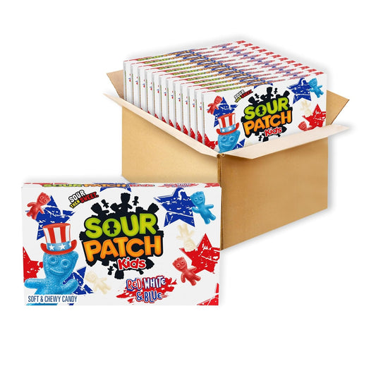 SOUR PATCH KIDS Red, White & Blue Soft & Chewy Candy, 12-3.1 oz boxes