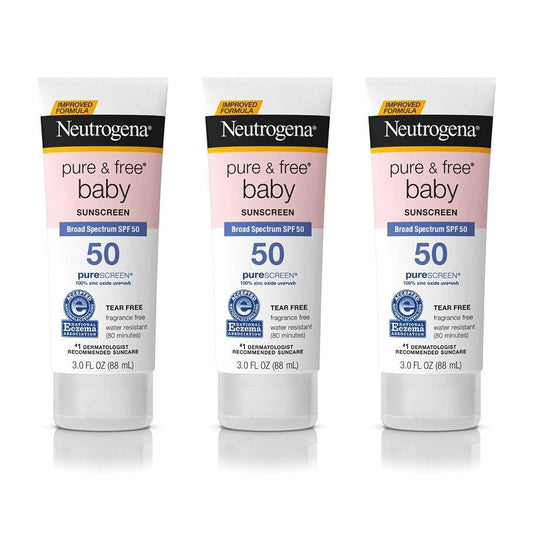 Neutrogena Pure & Free Baby Mineral Sunscreen Lotion with Broad Spectrum SPF 50 & Zinc Oxide, Water-Resistant, Hypoallergenic & Tear-Free Baby... 
