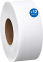 Scott® 100% Recycled Fiber High-Capacity Jumbo Roll Toilet Paper, Bulk (67805), 2-Ply, White, Non-perforated (1,000'/Roll, 12 Rolls/Case, 12,000'/Case)