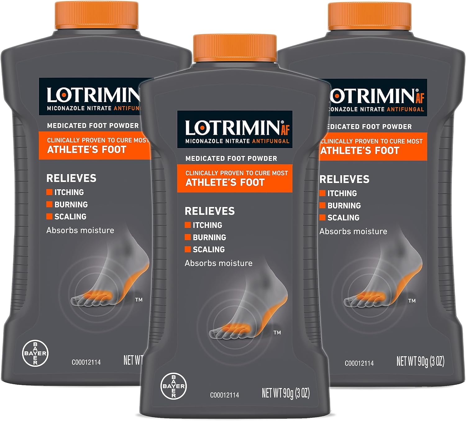Lotrimin AF Athlete's Foot Antifungal Powder, Miconazole Nitrate 2% Treatment, Clinically Proven Effective Antifungal Treatment of Most AF, Jock Itch...