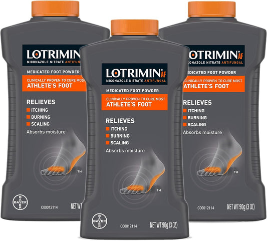 Lotrimin AF Athlete's Foot Antifungal Powder, Miconazole Nitrate 2% Treatment, Clinically Proven Effective Antifungal Treatment of Most AF, Jock Itch...