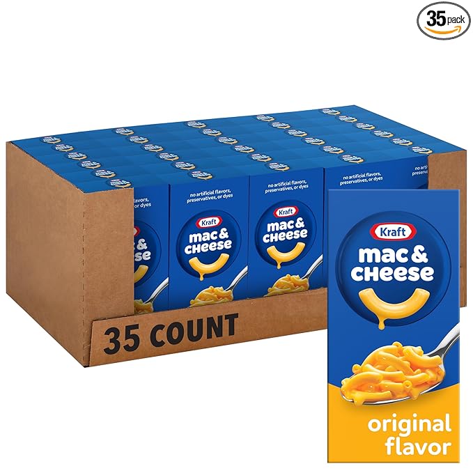 Kraft Original Mac & Cheese Macaroni and Cheese Dinner, 35 ct Pack, 7.25 oz Boxes